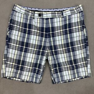 Brooks Brothers Bermuda Shorts Mens‎ 35 Blue Plaid Stretch Preppy Beach Golf
